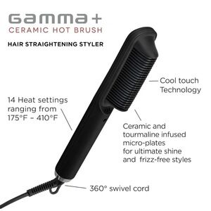 GAMMA+ Ceramic Hot Brush Hair Straightening Cool Touch GP701B